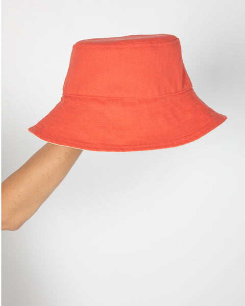 Byron Reversible Bucket Hat - Coral/Beige