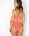 Womens Hayley Bikini Bottom - Coral Rib