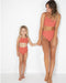 Girls Hayley Bikini Bottoms - Coral Rib