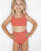 Girls Hayley Bikini Bottoms - Coral Rib