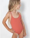 Girls Layla One-Piece - Coral Rib