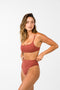 Shelly Underwire Swim Top - Vermilion Rib