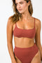 Shelly Underwire Swim Top - Vermilion Rib