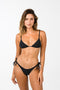 Cosy Side Tie Swim Bottoms - Black Rib