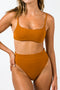 Jervis High Waisted Swim Bottoms - Turmeric Rib