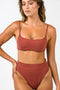 Shelly Underwire Swim Top - Vermilion Rib