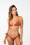 Cosy Bikini Top - Vermilion Rib