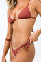 Cosy Bikini Top - Vermilion Rib