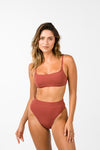 Shelly Underwire Swim Top - Vermilion Rib