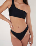 Kirra Midi Bottoms - Plain Black - TWO SPARROW AUSTRALIA - Sustainable Swimwear Australia - Bottoms -