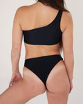 Kirra Midi Bottoms - Plain Black - TWO SPARROW AUSTRALIA - Sustainable Swimwear Australia - Bottoms -