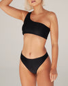 Kirra Midi Bottoms - Plain Black - TWO SPARROW AUSTRALIA - Sustainable Swimwear Australia - Bottoms -