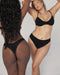 Snapper V Cheeky Bottoms - Black Rib - TWO SPARROW AUSTRALIA - Sustainable Swimwear Australia - Bottoms - Black Rib / XL