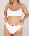 Yamba V Softcup Top - White Rib - TWO SPARROW AUSTRALIA - Sustainable Swimwear Australia - Top -
